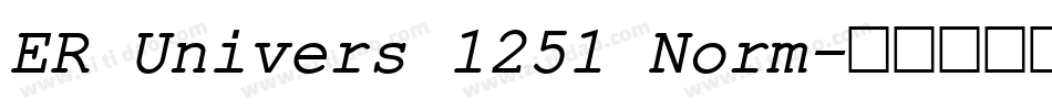 ER Univers 1251 Norm字体转换